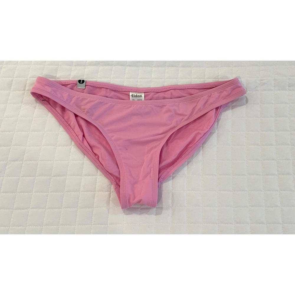 Eidon Womens Pink Ruched Back Bikini Bottoms Swimwear Solid Low Rise S 3525635